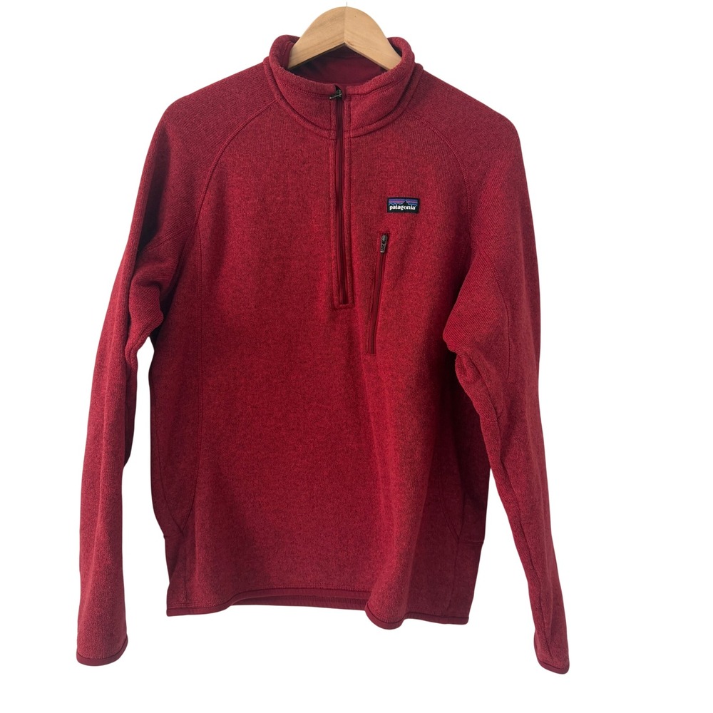 Patagonia Better Sweater Pullover Mens M Red Excellent 1/4 Zip Fleece 25527